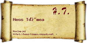 Hess Tímea névjegykártya